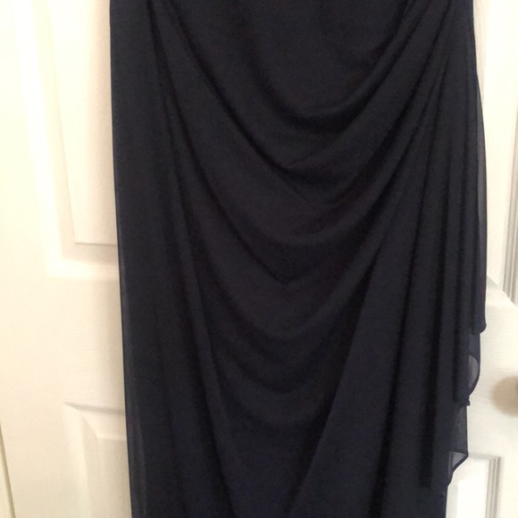 Dark navy Alex Evenings formal with matching sheer wrap - Picture 5 of 6